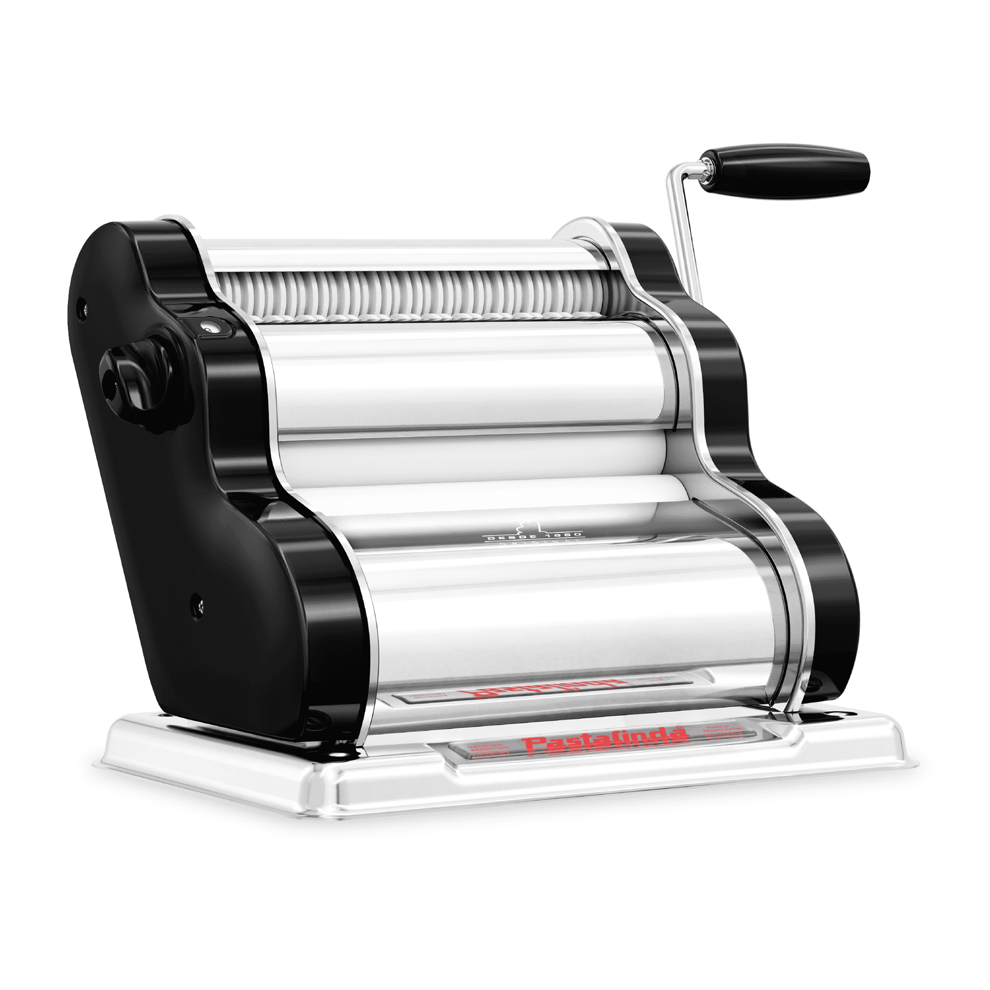 Pastalinda Classic 200 Black Pasta Maker Machine With Hand Crank And Two Clamps - Pastalinda