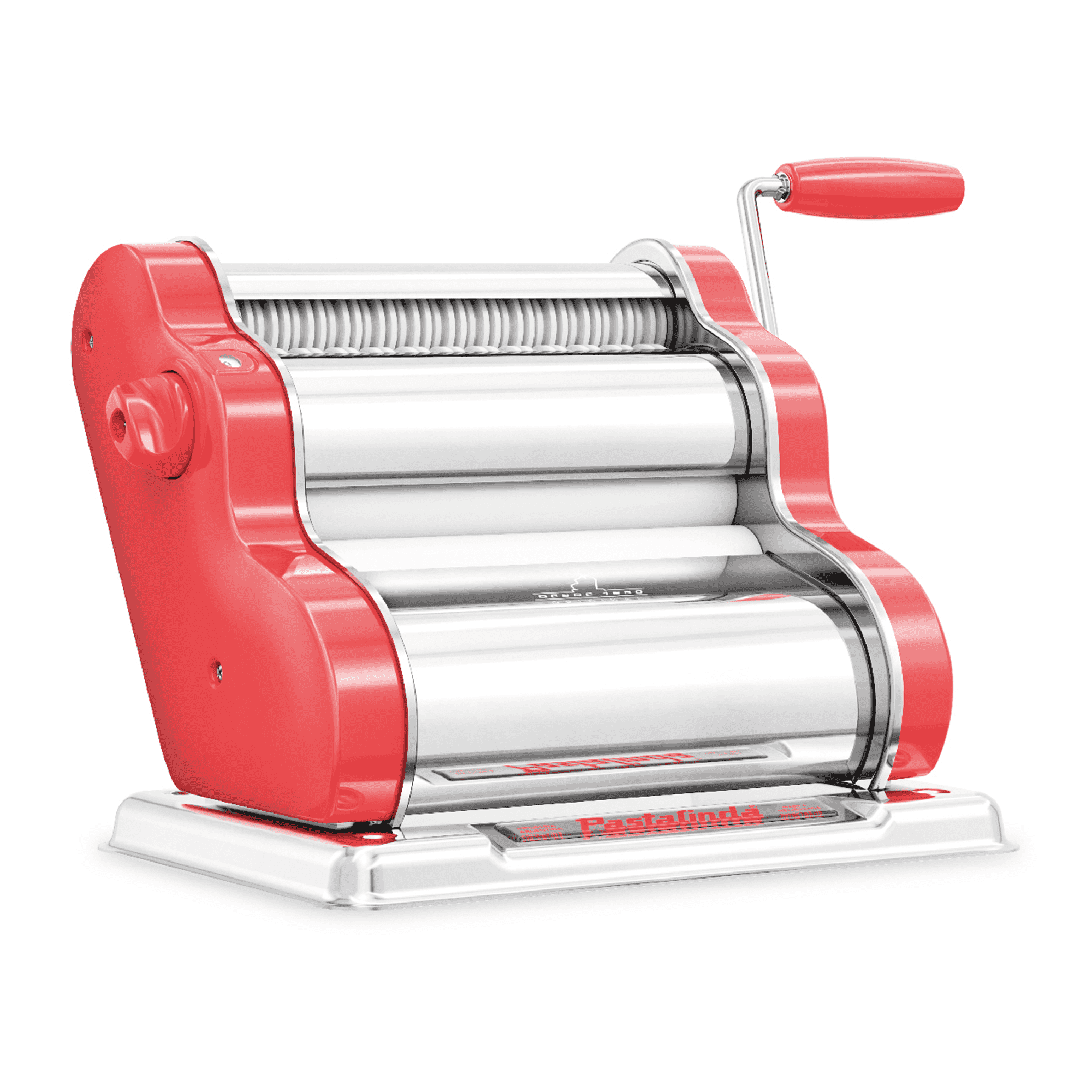 Pastalinda Classic 200 Coral Pasta Maker Machine With Hand Crank And Two Clamps - Pastalinda