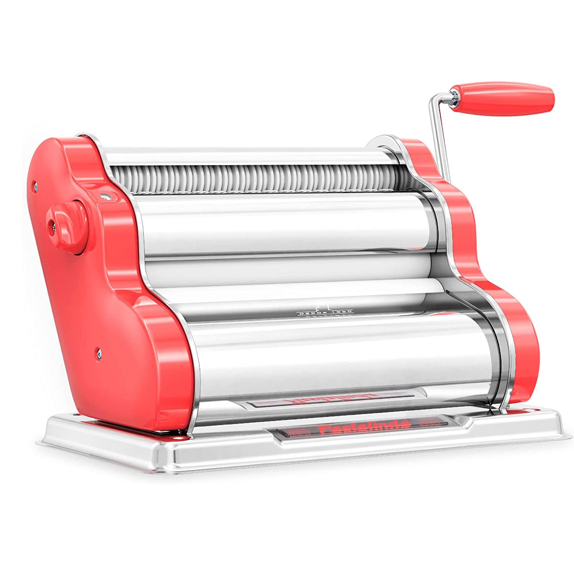 Pastalinda Classic 260 Coral Pasta Maker Machine With Hand Crank And Two Clamps - Pastalinda