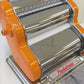 Pastalinda Classic 200 Orange Pasta Maker Machine With Hand Crank And Two Clamps